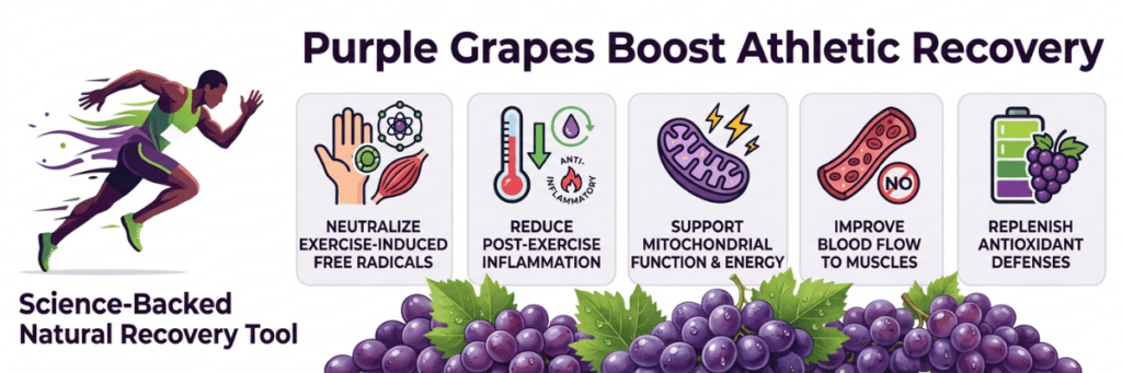 Dynamic banner featuring a runner and icons for muscle repair and mitochondrial support.