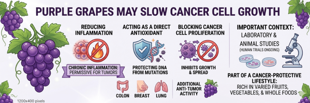 Banner illustrating the inhibition of cancer cell proliferation with a microscope and cell diagrams.